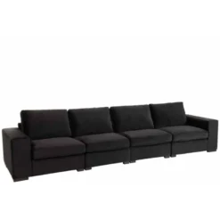 Canapé Design En Velours "Abosa" 212cm Noir -Promos Chesteris Boutique canape 19135629