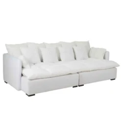 Canapé Design 11 Coussins "Beach" 292cm Blanc