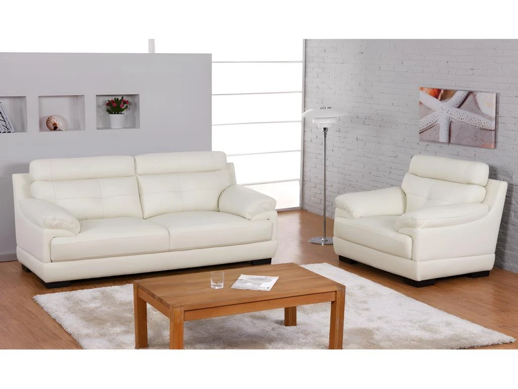 Canapé 3 Places En Cuir De Buffle MANUELLA - Marron 11 Canapé 3 Places En Cuir De Buffle MANUELLA - Marron – Image 11