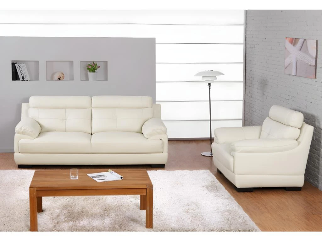 Canapé 3 Places En Cuir De Buffle MANUELLA - Marron 10 Canapé 3 Places En Cuir De Buffle MANUELLA - Marron – Image 10