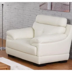 Canapé 2 Places En Cuir De Buffle MANUELLA - Marron -Promos Chesteris Boutique canape 19155 1