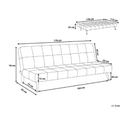 Canapé Convertible 3 Places Patchwork En Cuir PU Noir Et Beige OLSKER -Promos Chesteris Boutique canape 19197553