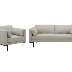 Canapé 3 Places En Tissu Anthracite Et Pieds En Métal ISABELLA -Promos Chesteris Boutique canape 19218163