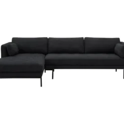 Canapé D'angle Gauche En Tissu Anthracite Et Pieds En Métal ISABELLA -Promos Chesteris Boutique canape 19222927