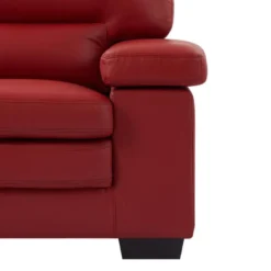 Canapé 3 Places En Cuir De Buffle Rouge MIMAS -Promos Chesteris Boutique canape 19321723