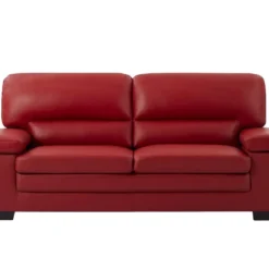 Canapé 3 Places En Cuir De Buffle Rouge MIMAS -Promos Chesteris Boutique canape 19321763