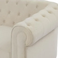 Canapé 3 Places En Tissu Beige CHESTERFIELD -Promos Chesteris Boutique canape 19448631