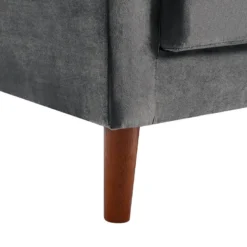 Canapé 3 Places Chesterfield En Velours Anthracite ARSENE -Promos Chesteris Boutique canape 19448709
