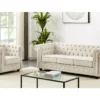 Canapé 3 Places Et Fauteuil En Tissu Beige CHESTERFIELD