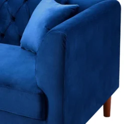 Canapé 3 Places Chesterfield En Velours Bleu Nuit ARSENE -Promos Chesteris Boutique canape 19453675