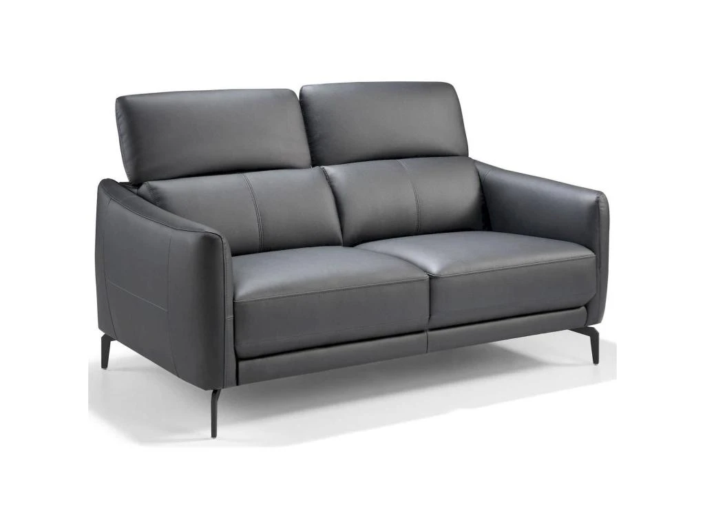 Canapé 2 Places Rembourré En Cuir Pieds Acier Appui-tête à 5 Positions 3 Canapé 2 Places Rembourré En Cuir Pieds Acier Appui-tête à 5 Positions – Image 3
