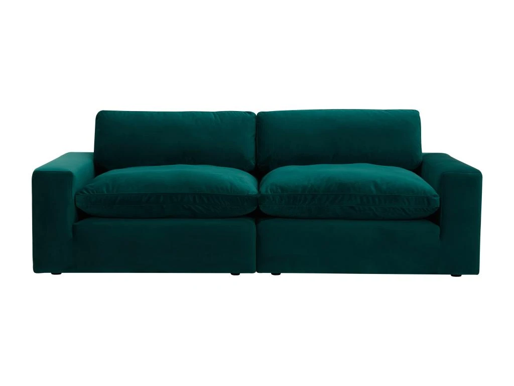 Canapé 3 Places En Velours Vert émeraude AMAURY 2 Canapé 3 Places En Velours Vert émeraude AMAURY – Image 2