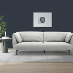 Canapé 3 Places En Tissu Gris ANGELINA