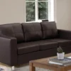 Canapé 3 Places En Simili ACKLEY - Marron