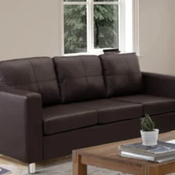 Canapé 3 Places En Simili ACKLEY - Marron