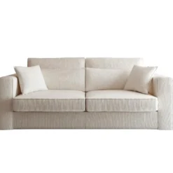 Canapé 3 Places En Velours Côtelé Crème MONDOVI 7 Canapé 3 Places En Velours Côtelé Crème MONDOVI -Promos Chesteris Boutique canape 19573163