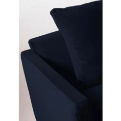 Villabon - Canapé 4 Places En Velours Pieds épingles Noirs - Couleur - Bleu Marine -Promos Chesteris Boutique canape 19580375