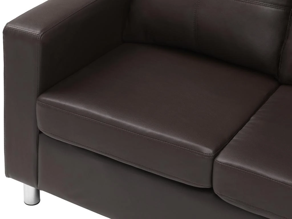 Canapé 2 Places En Simili ACKLEY - Marron 4 Canapé 2 Places En Simili ACKLEY - Marron – Image 4