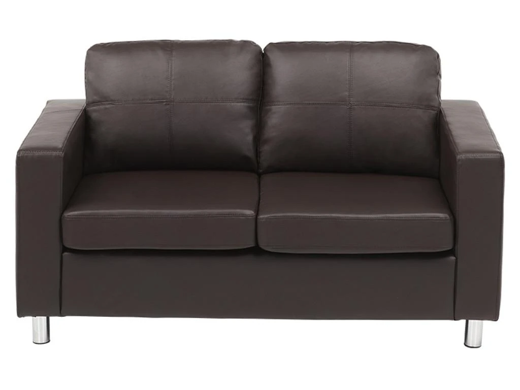 Canapé 2 Places En Simili ACKLEY - Marron 3 Canapé 2 Places En Simili ACKLEY - Marron – Image 3
