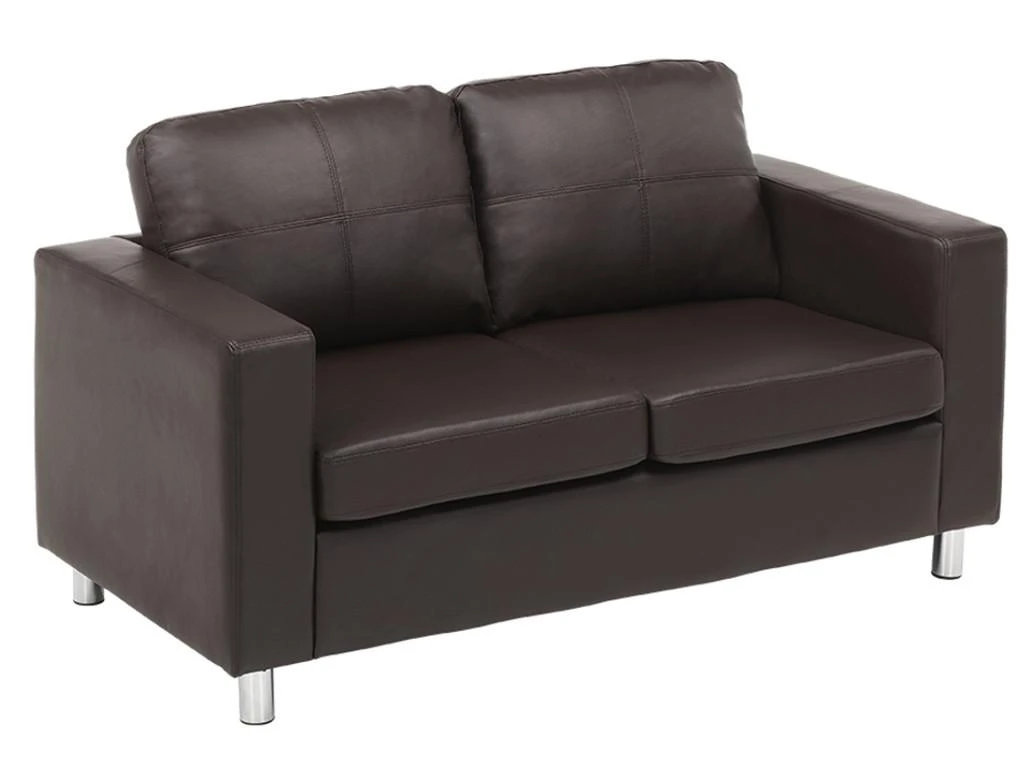 Canapé 2 Places En Simili ACKLEY - Marron 2 Canapé 2 Places En Simili ACKLEY - Marron – Image 2