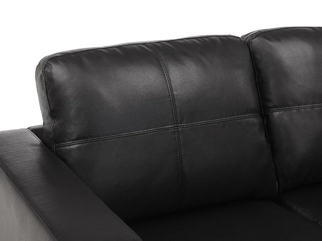 Canapé 2 Places En Simili ACKLEY - Noir 4 Canapé 2 Places En Simili ACKLEY - Noir – Image 4
