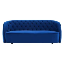 Canapé 3 Places En Velours Bleu ORTANO -Promos Chesteris Boutique canape 19723641