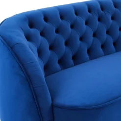 Canapé 3 Places En Velours Bleu ORTANO -Promos Chesteris Boutique canape 19723653