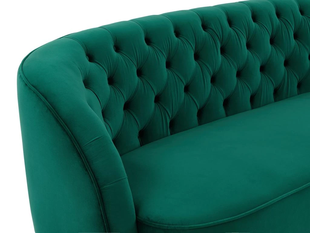 Canapé 3 Places En Velours Vert ORTANO 4 Canapé 3 Places En Velours Vert ORTANO – Image 4