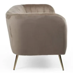 Canapé 2 Places Moderne Bombaro Pieds Métal Doré Et Velours Taupe -Promos Chesteris Boutique canape 19725279