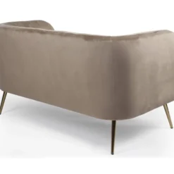 Canapé 2 Places Moderne Bombaro Pieds Métal Doré Et Velours Taupe -Promos Chesteris Boutique canape 19725281