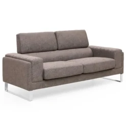 Canapé Moderne Barth 3 Places Tissu Taupe