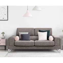 Canapé Moderne Barth 3 Places Tissu Taupe -Promos Chesteris Boutique canape 19725409