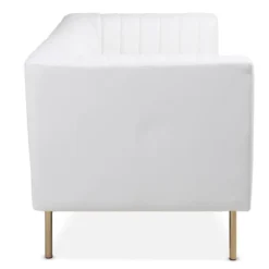 Canapé Moderne 2 Places à Coutures Verticales Sacramento Simili Blanc 7 Canapé Moderne 2 Places à Coutures Verticales Sacramento Simili Blanc -Promos Chesteris Boutique canape 19725569