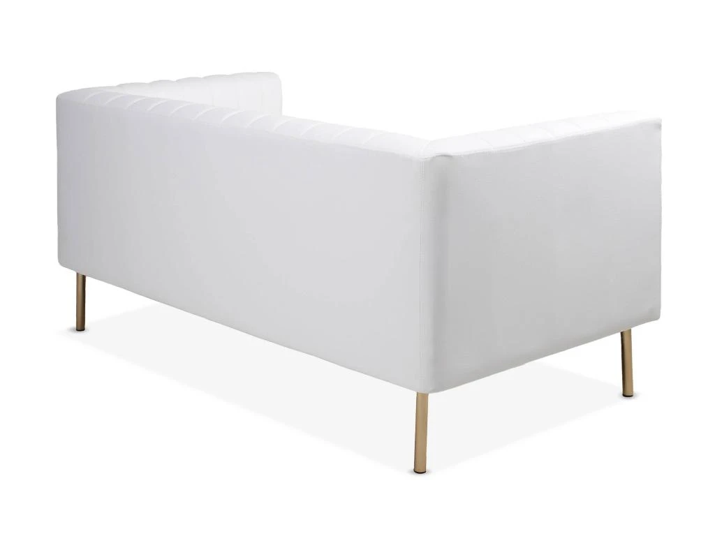 Canapé Moderne 2 Places à Coutures Verticales Sacramento Simili Blanc 4 Canapé Moderne 2 Places à Coutures Verticales Sacramento Simili Blanc – Image 4