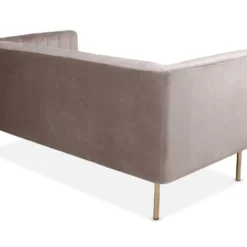 Canapé Moderne 2 Places à Coutures Verticales Sacramento Velours Taupe -Promos Chesteris Boutique canape 19725633