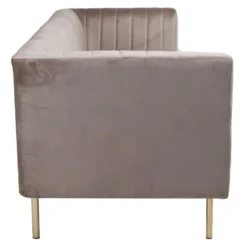 Canapé Moderne 3 Places à Coutures Verticales Sacramento Velours Taupe -Promos Chesteris Boutique canape 19726427