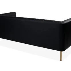 Canapé Moderne 3 Places à Coutures Verticales Sacramento Simili Noir -Promos Chesteris Boutique canape 19726877