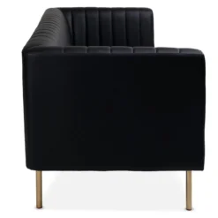 Canapé Moderne 3 Places à Coutures Verticales Sacramento Simili Noir -Promos Chesteris Boutique canape 19726879