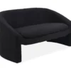 Canapé Arrondi 2 Places Indiana Tissu Bouclette Noir