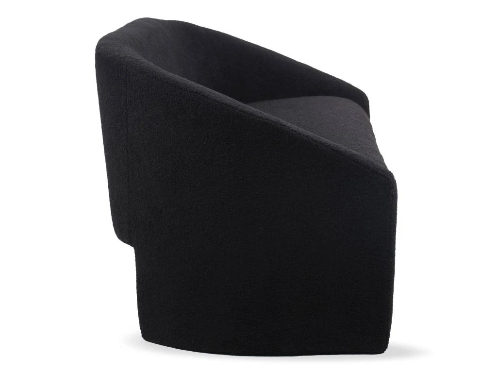 Canapé Arrondi 2 Places Indiana Tissu Bouclette Noir 3 Canapé Arrondi 2 Places Indiana Tissu Bouclette Noir – Image 3