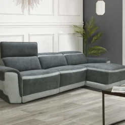 Canapé D'angle Droit Relax électrique En Tissu Gris Foncé ORIETTO 21 Canapé D'angle Droit Relax électrique En Tissu Gris Foncé ORIETTO -Promos Chesteris Boutique canape 19819601