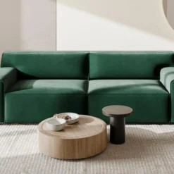 Canapé 3 Places En Velours Vert OTRANO -Promos Chesteris Boutique canape 19874023