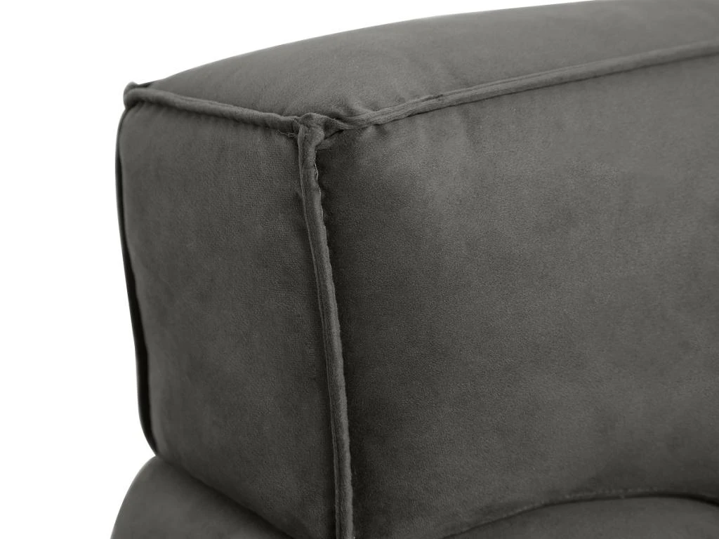 Canapé 3 Places En Velours Gris OTRANO 5 Canapé 3 Places En Velours Gris OTRANO – Image 5