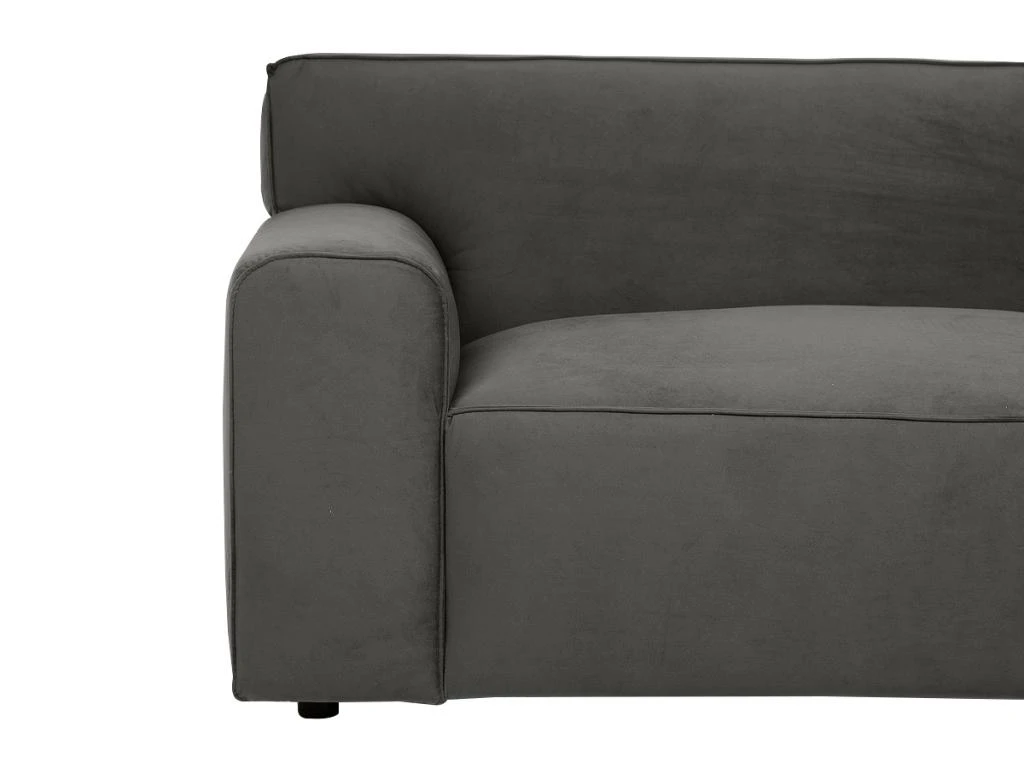 Canapé 3 Places En Velours Gris OTRANO 4 Canapé 3 Places En Velours Gris OTRANO – Image 4