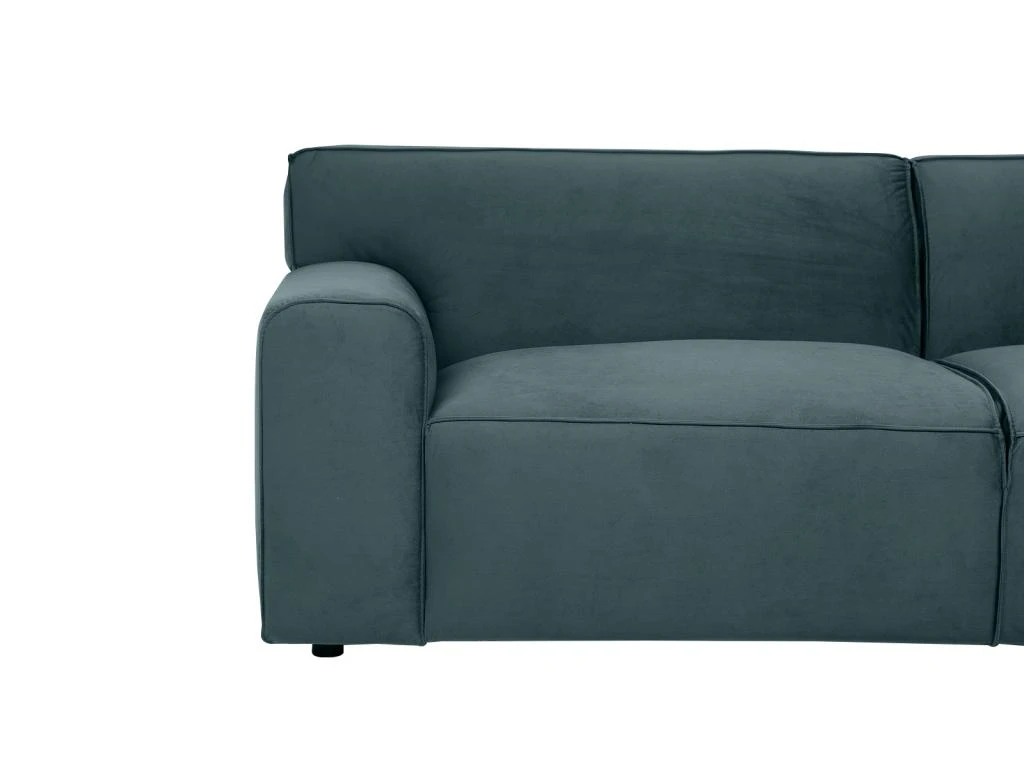 Canapé 3 Places En Velours Bleu OTRANO 4 Canapé 3 Places En Velours Bleu OTRANO – Image 4