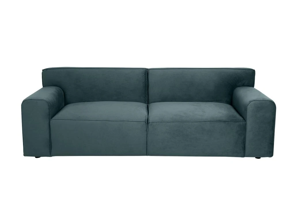 Canapé 3 Places En Velours Bleu OTRANO 3 Canapé 3 Places En Velours Bleu OTRANO – Image 3