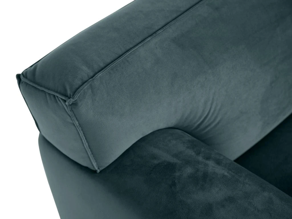 Canapé 3 Places En Velours Bleu OTRANO 5 Canapé 3 Places En Velours Bleu OTRANO – Image 5