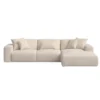 Canapé D'angle Droit 4 Places En Tissu Beige