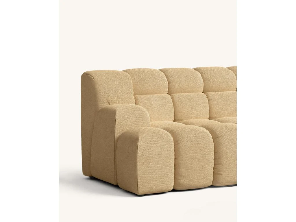 Canapé D'angle Droit 2 Places En Tissu Moutarde 2 Canapé D'angle Droit 2 Places En Tissu Moutarde – Image 2