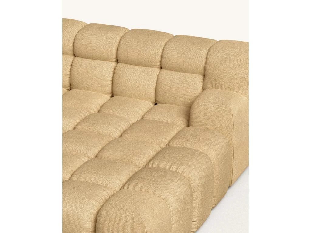 Canapé D'angle Droit 2 Places En Tissu Moutarde 3 Canapé D'angle Droit 2 Places En Tissu Moutarde – Image 3